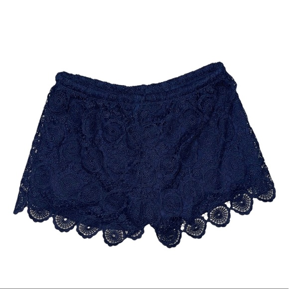Women’s Dark Blue Lacy Drawstring Shorts - Picture 4 of 4